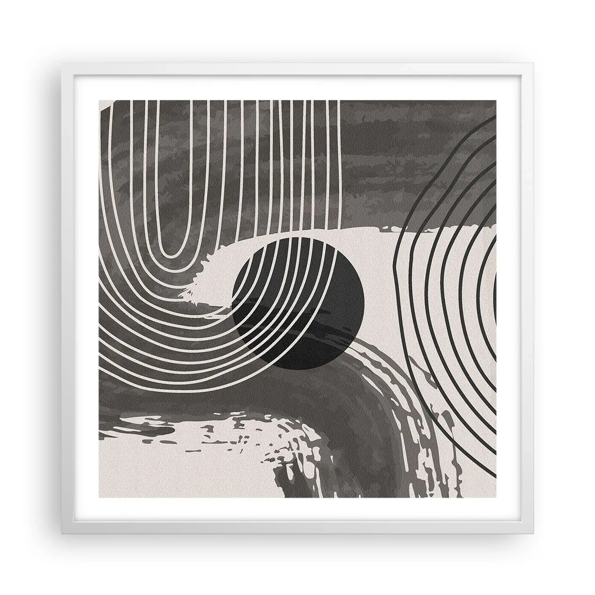 Plakát v bílém rámu - Ovál vítězí - 60x60 cm