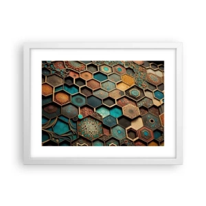 Plakát v bílém rámu - Arabské ornamenty – variace - 40x30 cm