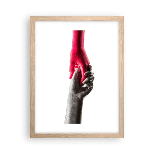 Plakát v rámu světlý dub - Spolu i když jsme odlišní - 30x40 cm