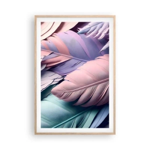 Plakát v rámu světlý dub - Ptačí styl - 61x91 cm