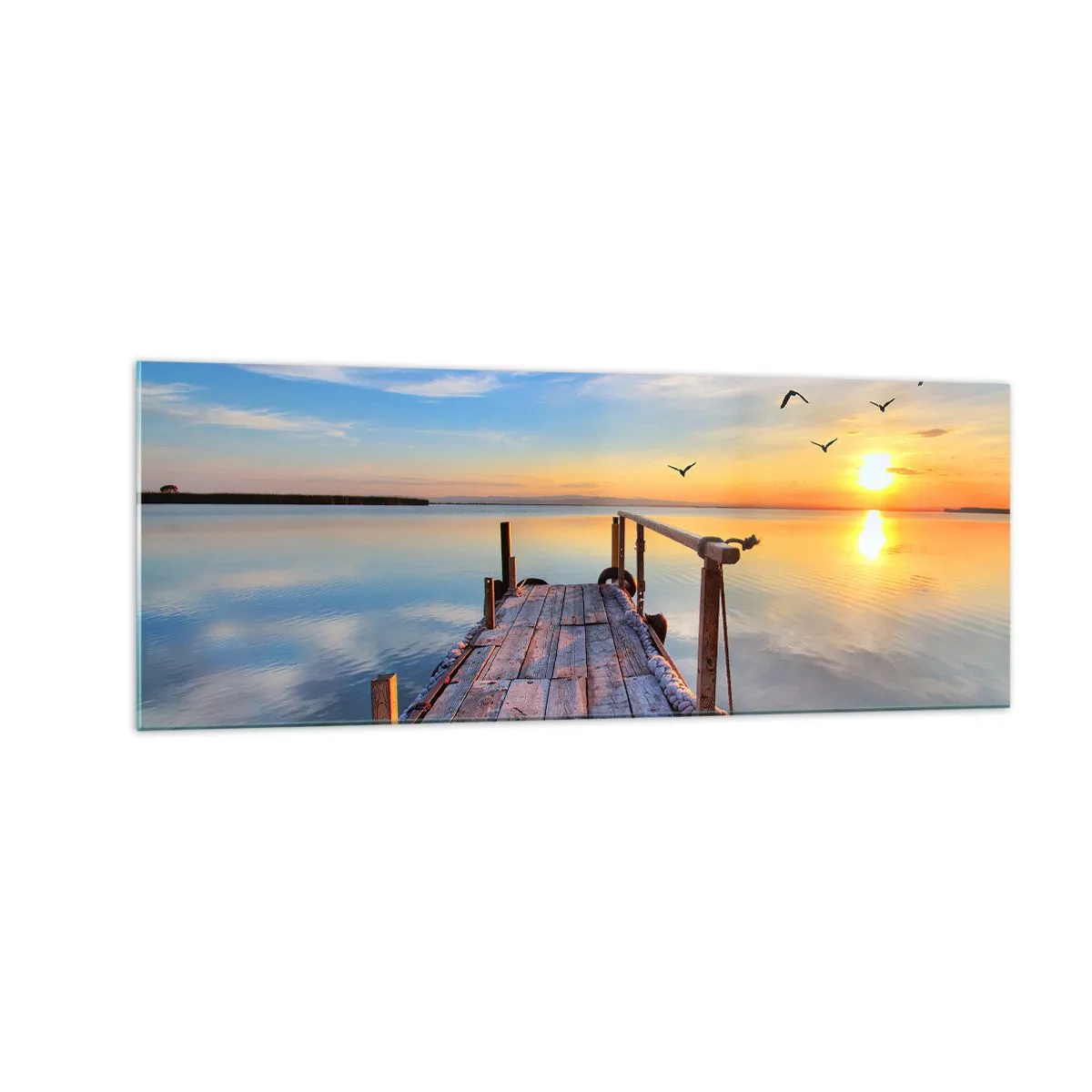 Obraz na skle - Jít před sebe směrem ke slunci - 140x50 cm