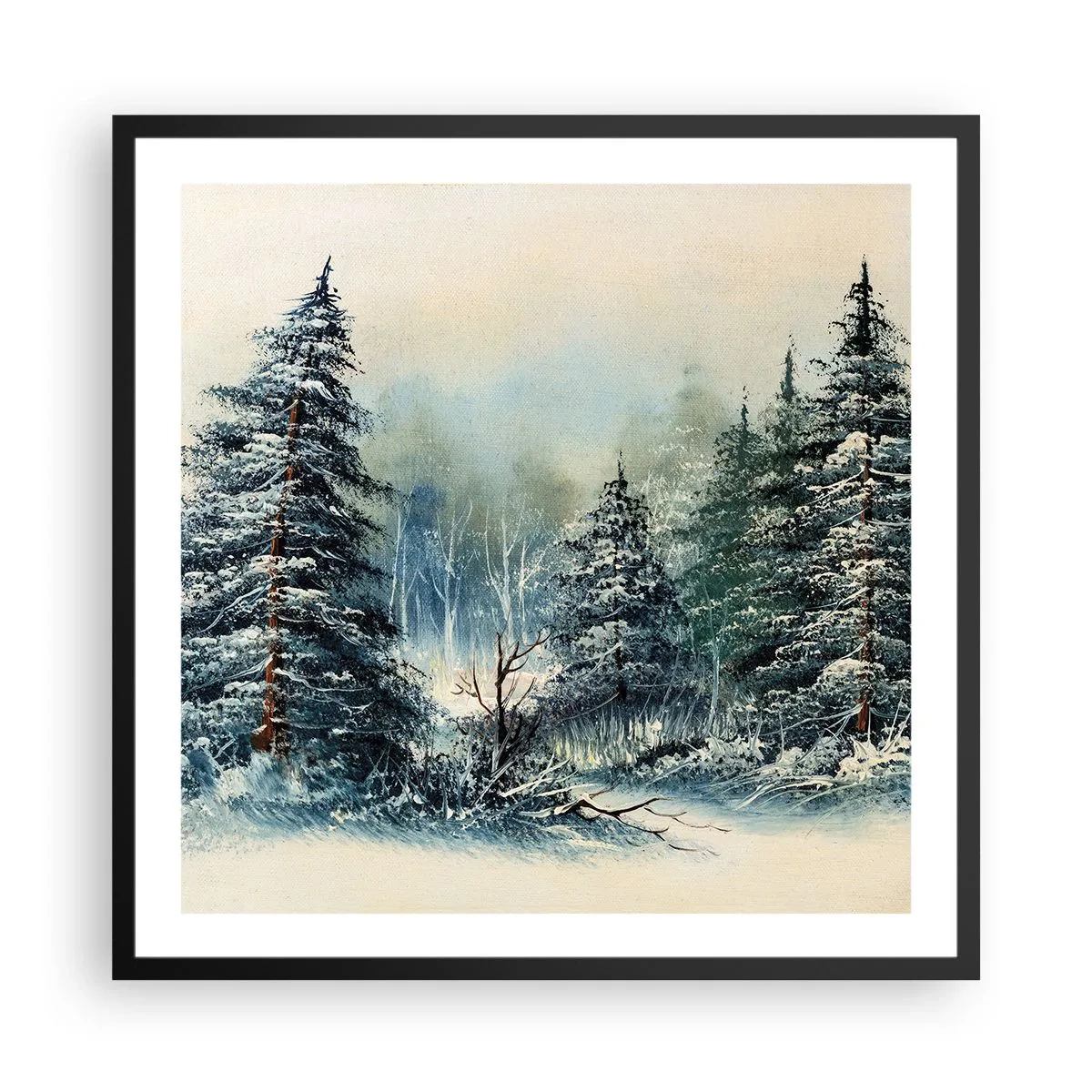 Plakát v černém rámu - Připravení na Vánoce - 60x60 cm