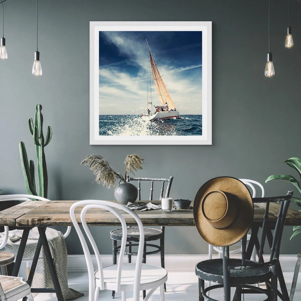 Plakát v bílém rámu - Nás nedohoní! - 40x40 cm