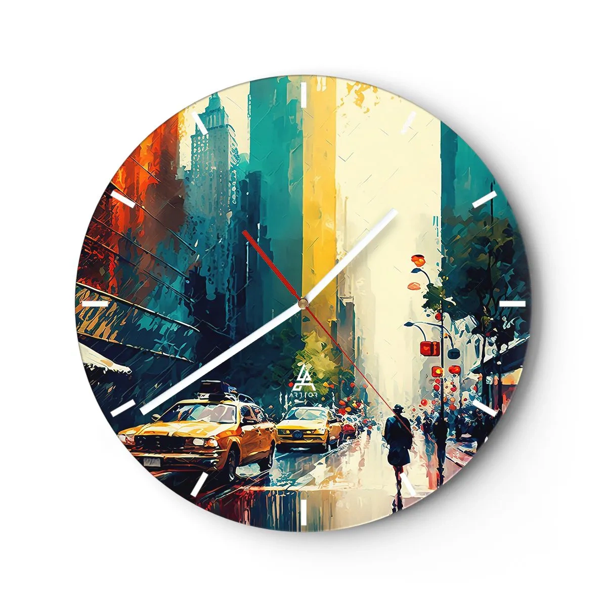 Nástěnné hodiny - New York – tady je i déšť barevný - 30x30 cm