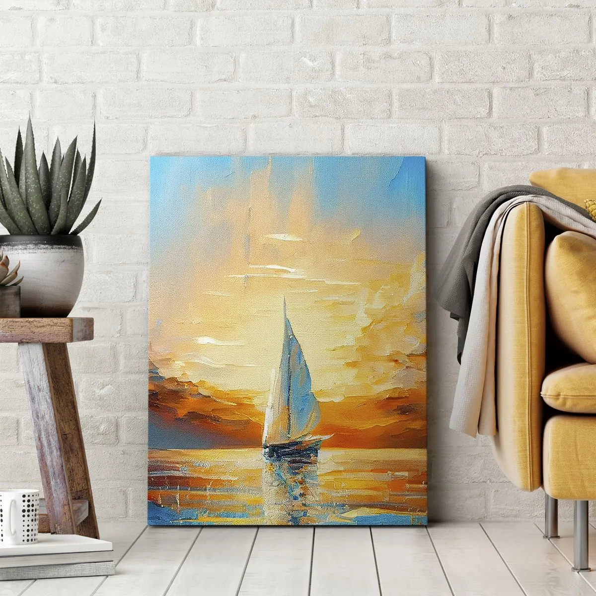 Obraz na plátně - Plavba ve zlatě - 50x70 cm