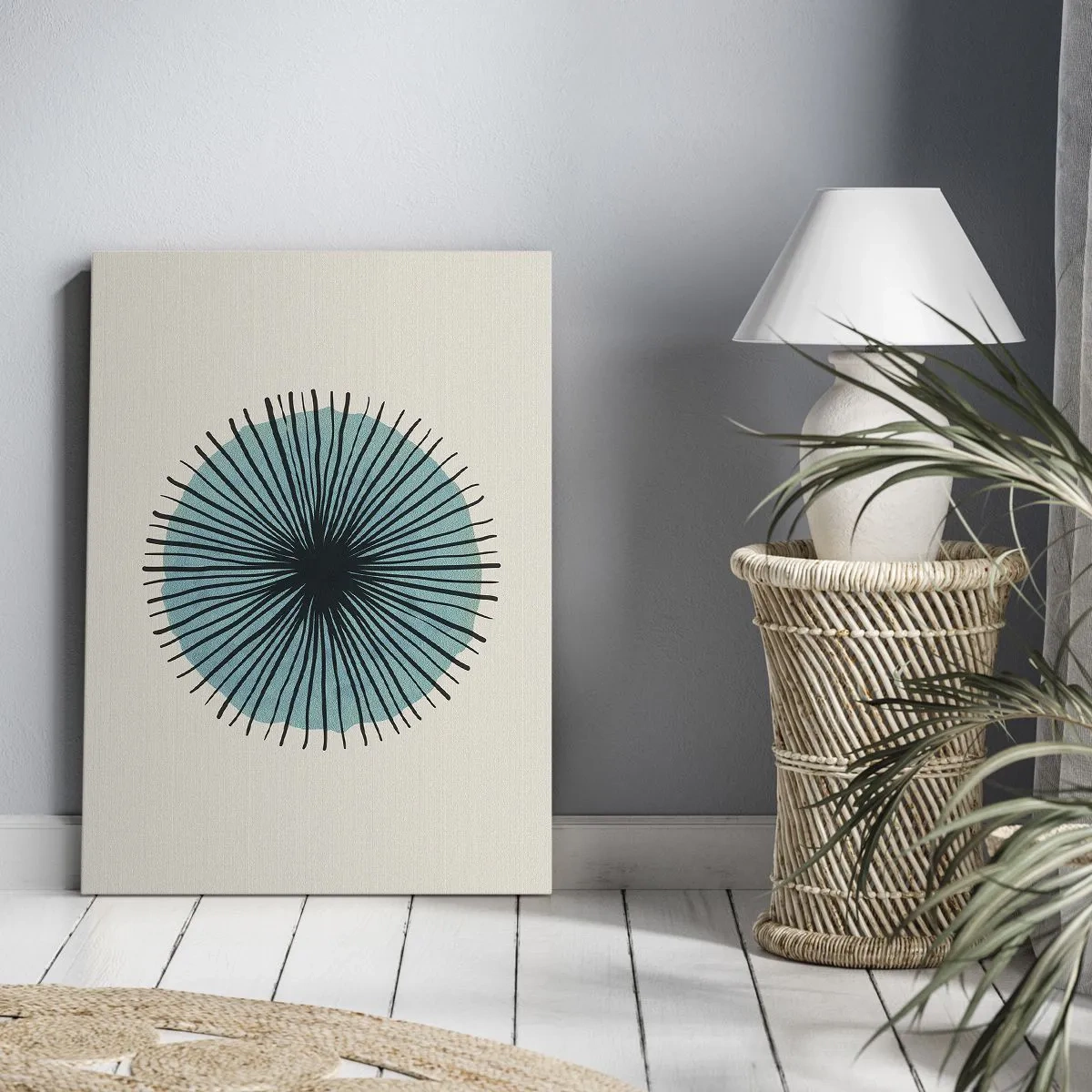 Obraz na plátně - Zářící modrá - 70x100 cm