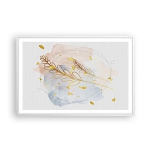 Plakát v bílém rámu - Zlatý závan - 91x61 cm