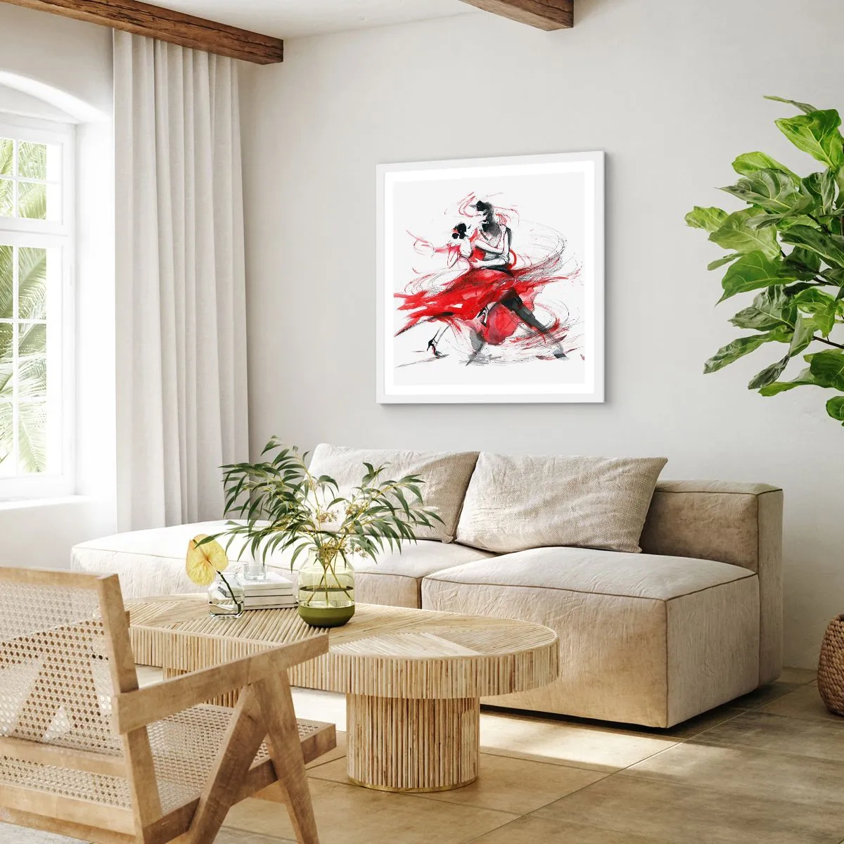 Plakát v bílém rámu - Tango - rytmus náruživostí - 30x30 cm