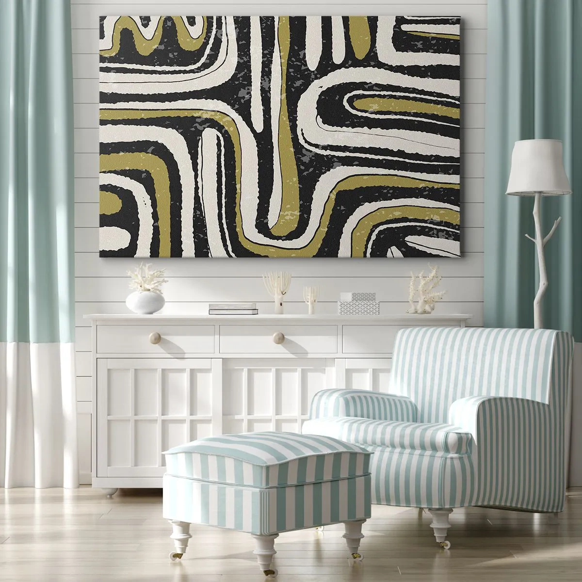 Obraz na plátně - Kompozice: trakty a uličky - 100x70 cm