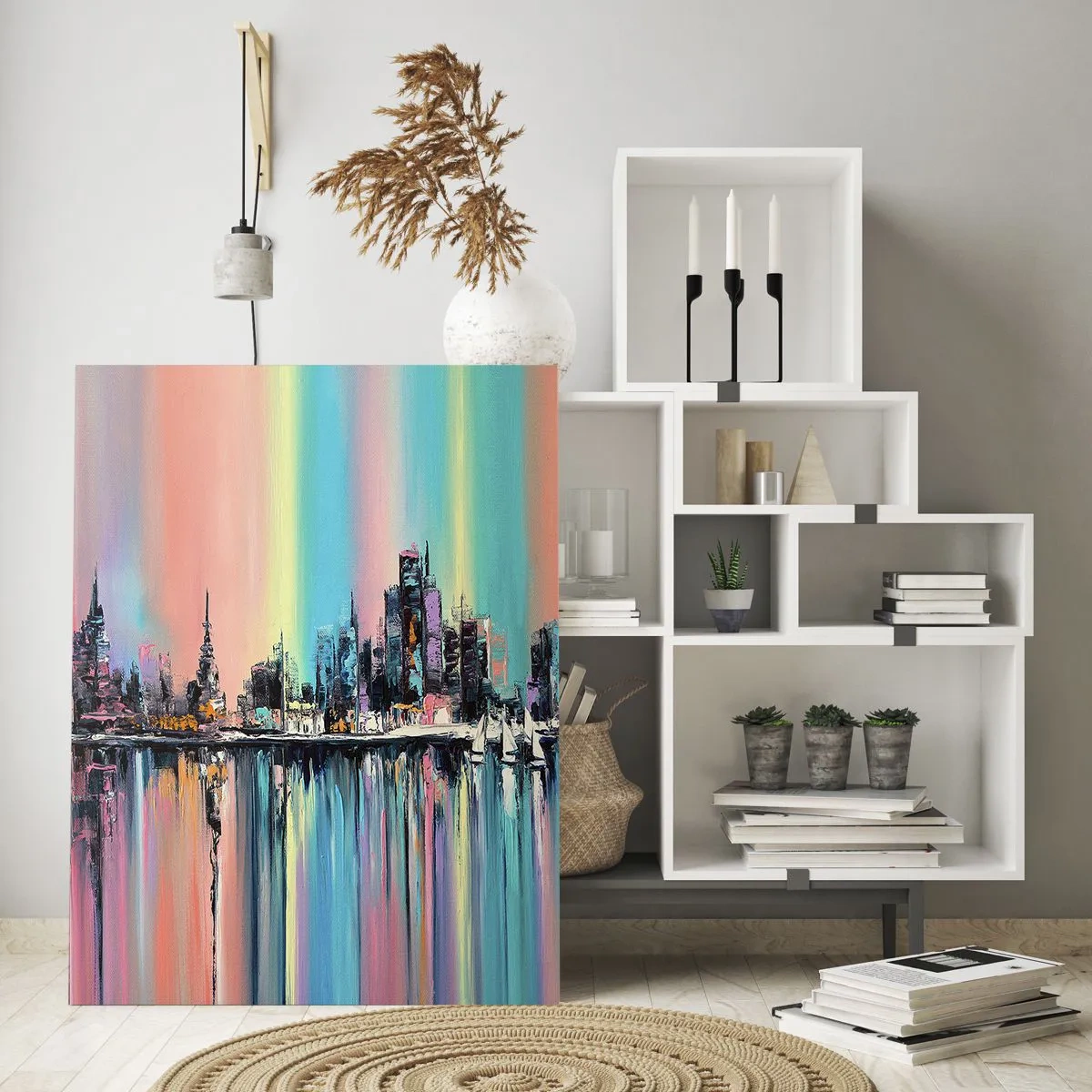 Obraz na skle - Noční proud světla - 80x120 cm