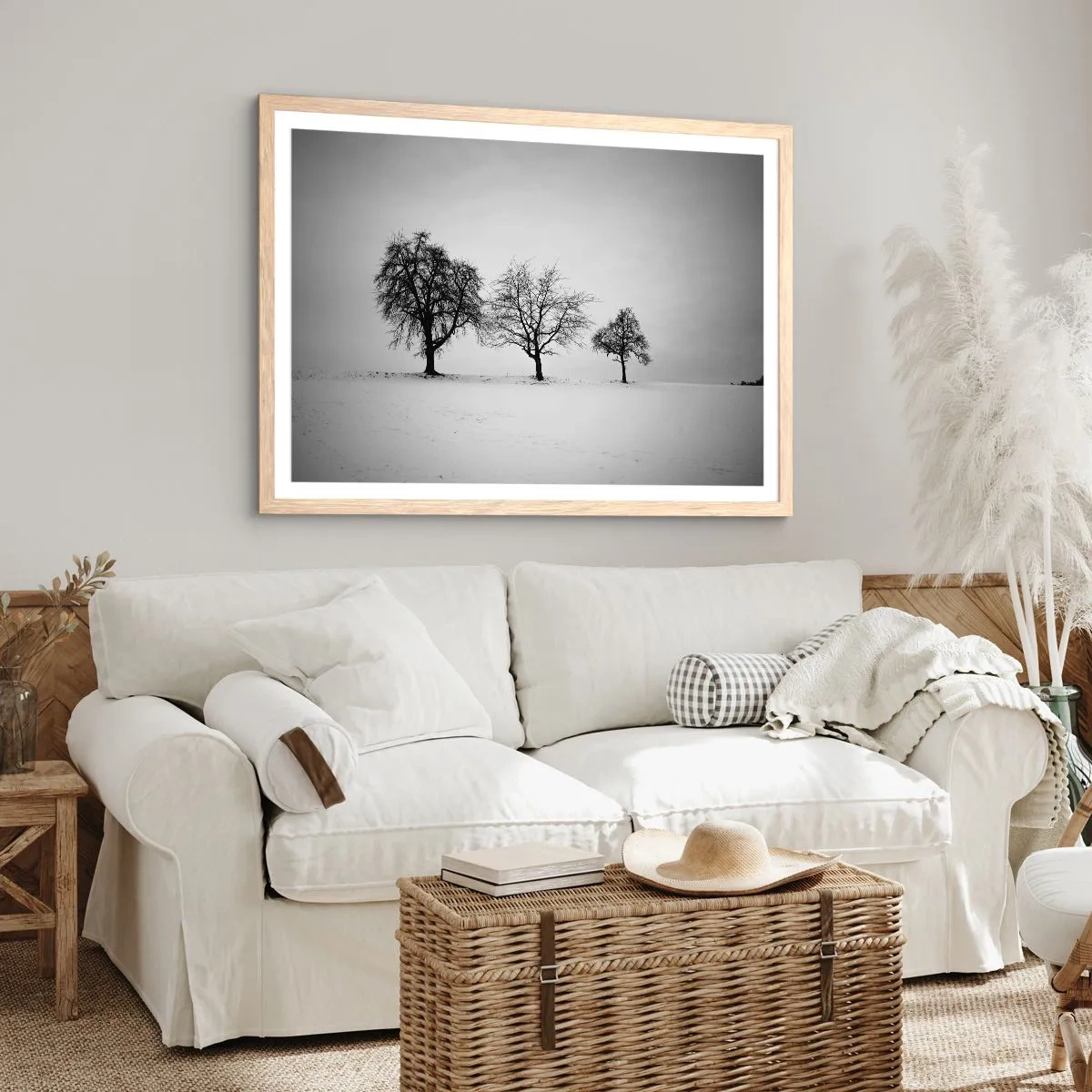 Plakát v rámu světlý dub - O čem sní? - 91x61 cm