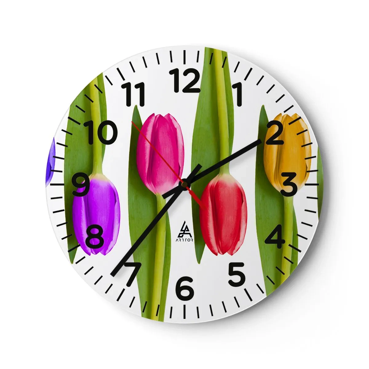 Nástěnné hodiny - Duhová kompozice - 40x40 cm