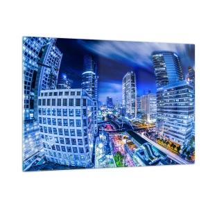 Obraz na skle - Rytmy nočního města - 120x80 cm