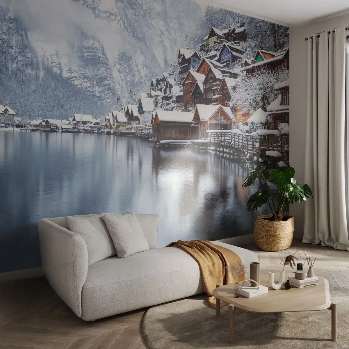 Fototapeta Premium Sand - V zimní dekoraci - Krajina, Horská osada, Zima - 400x280 cm