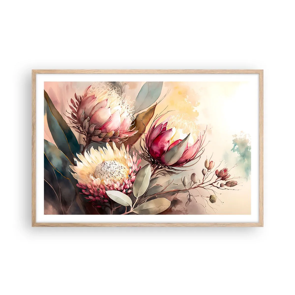 Plakát v rámu světlý dub - Z profilu a en face - 91x61 cm