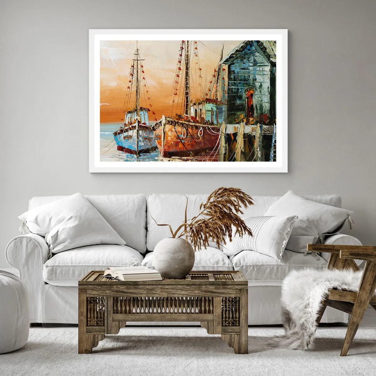 Plakát v bílém rámu - Klidný návrat - 60x60 cm