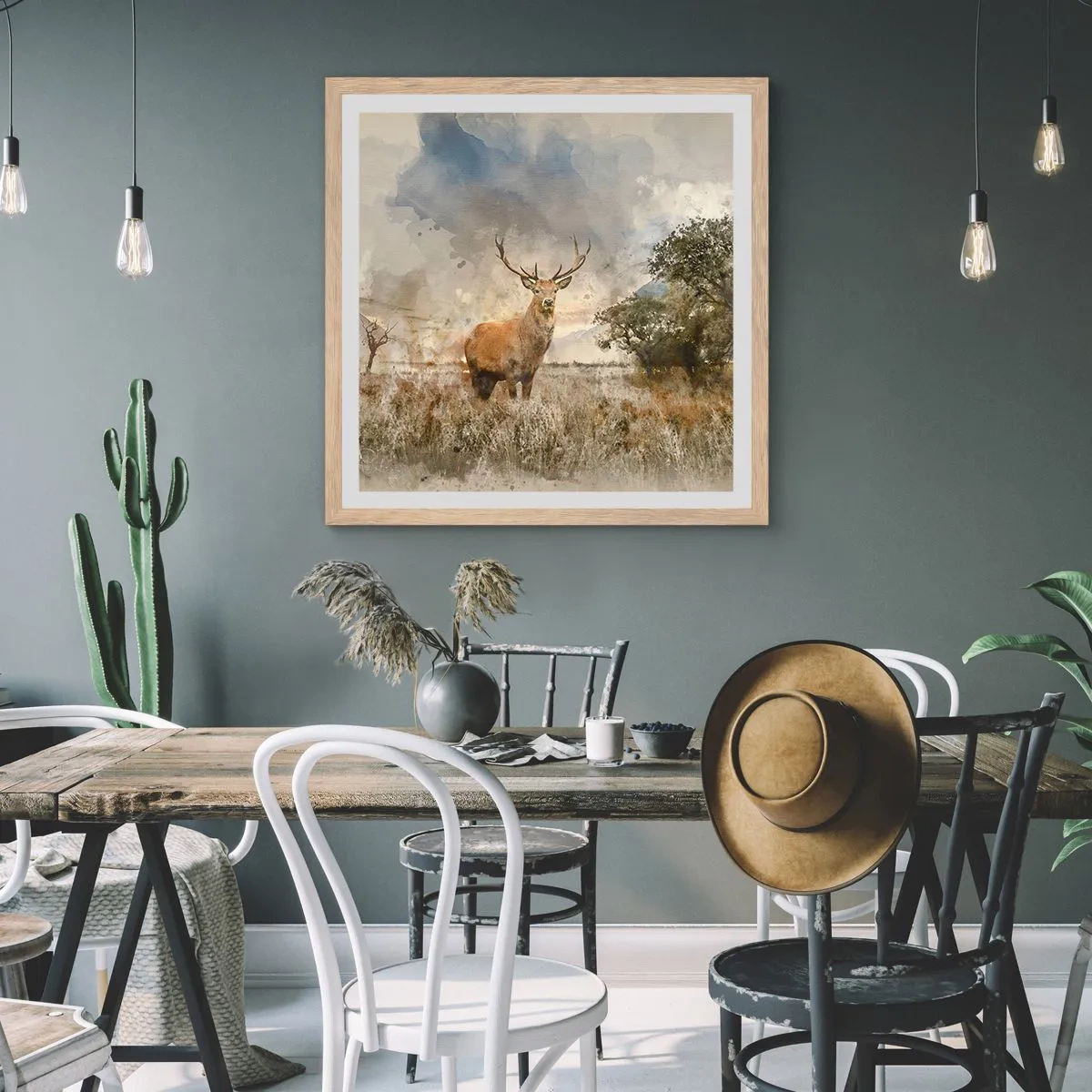 Plakát v rámu světlý dub - Důstojnost - síla - majestátnost - 40x40 cm