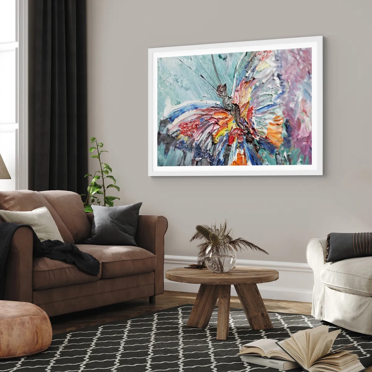 Plakát v bílém rámu - Namalovaný přírodou - 100x70 cm