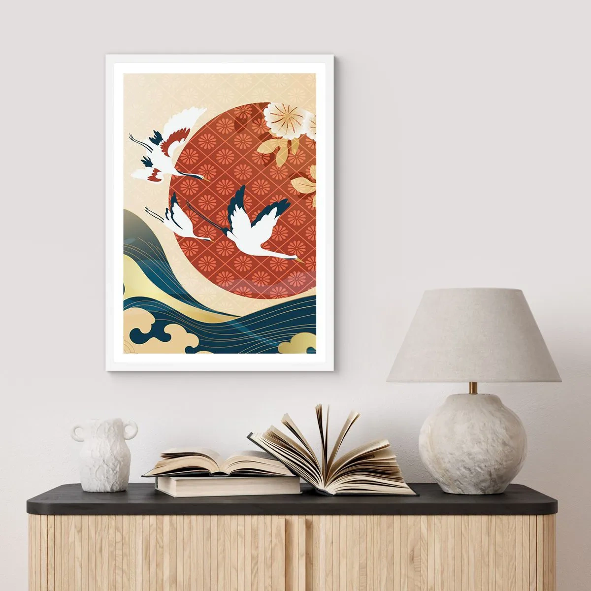 Plakát v bílém rámu - Japonská pohádka - 50x70 cm