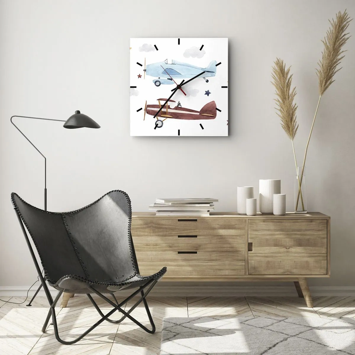 Nástěnné hodiny - Pane pilote, čekáme! - 30x30 cm