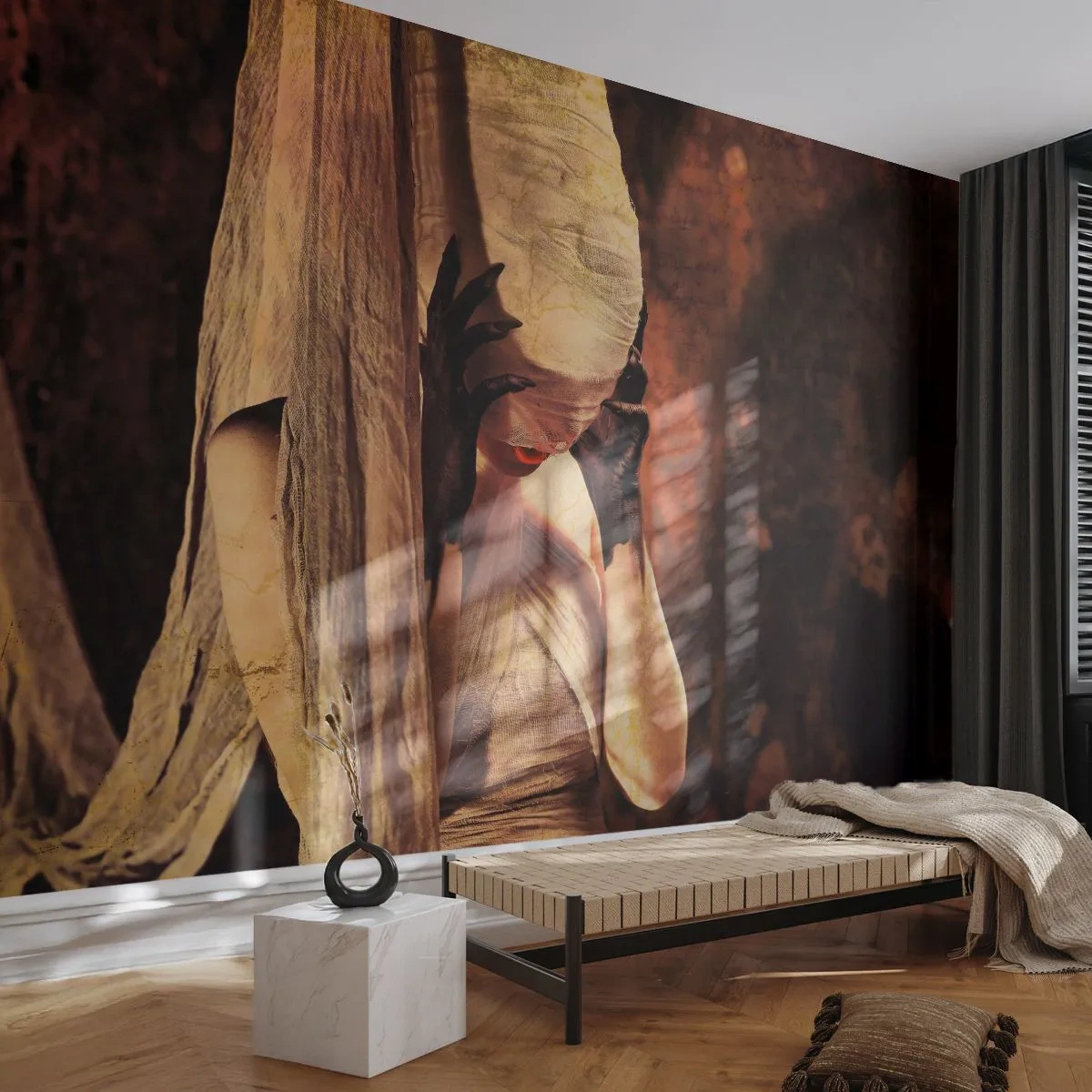 Fototapeta Premium Canvas - Mezi dobrem a zlem - Divadlo, Kus, Muž - 250x175 cm