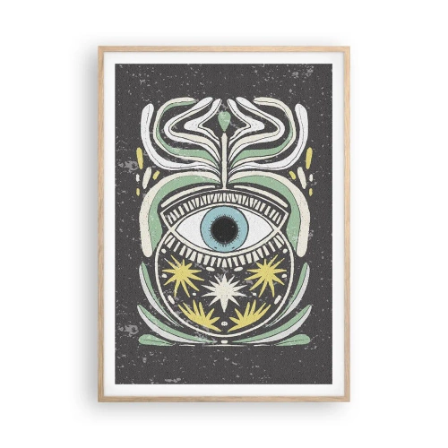 Plakát v rámu světlý dub - Kmenové rituály - 70x100 cm