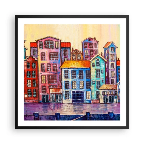 Plakát v černém rámu - Město jako z pohádky - 60x60 cm