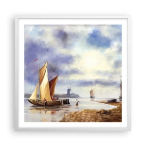 Plakát v bílém rámu - Návrat námořníků - 60x60 cm