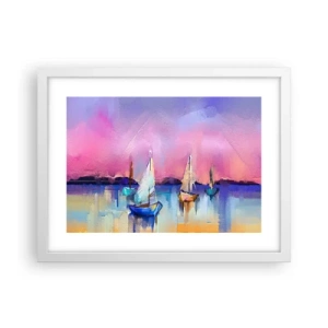 Plakát v bílém rámu - Směr: široké vody - 40x30 cm