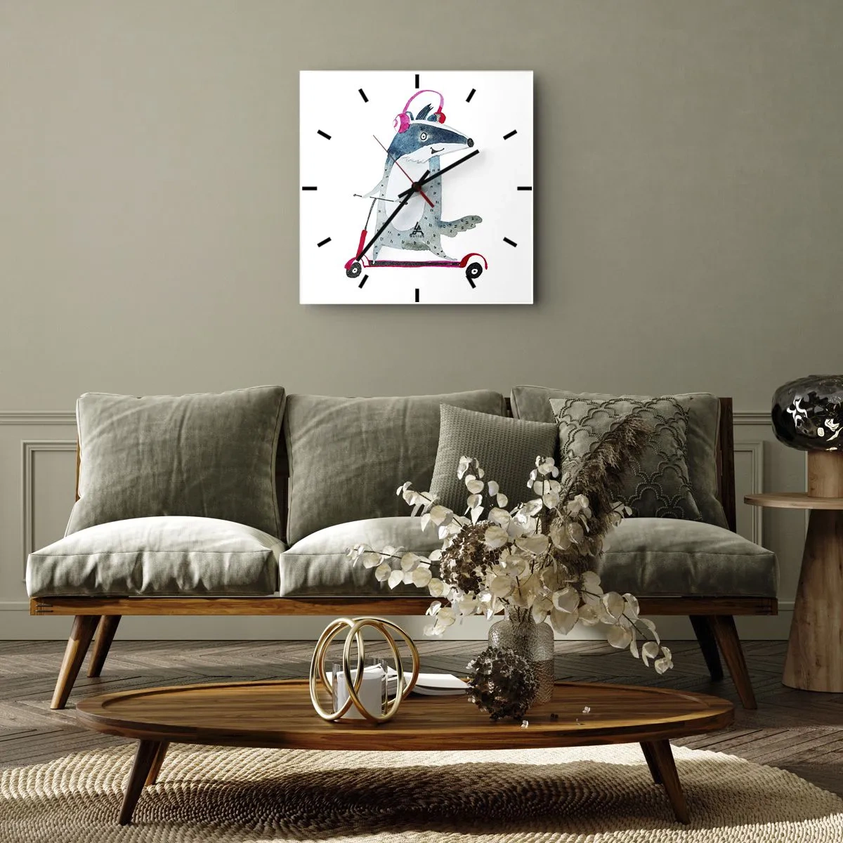 Nástěnné hodiny - Jezevčí radosti - 40x40 cm