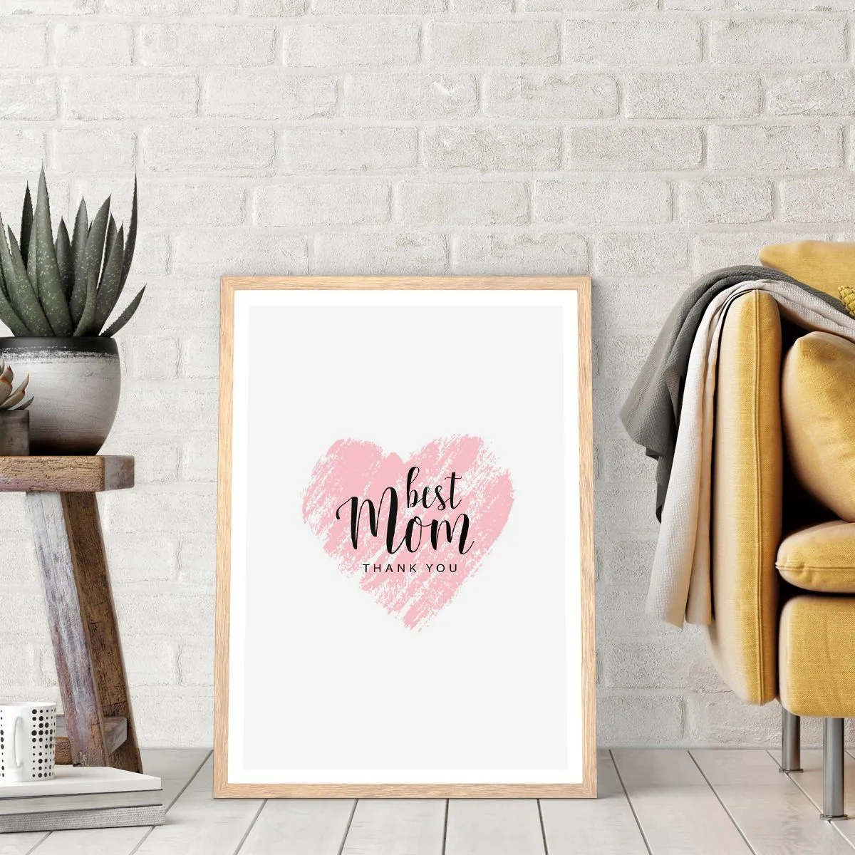 Plakát v rámu světlý dub - Vždy pravá chvíle - 30x40 cm