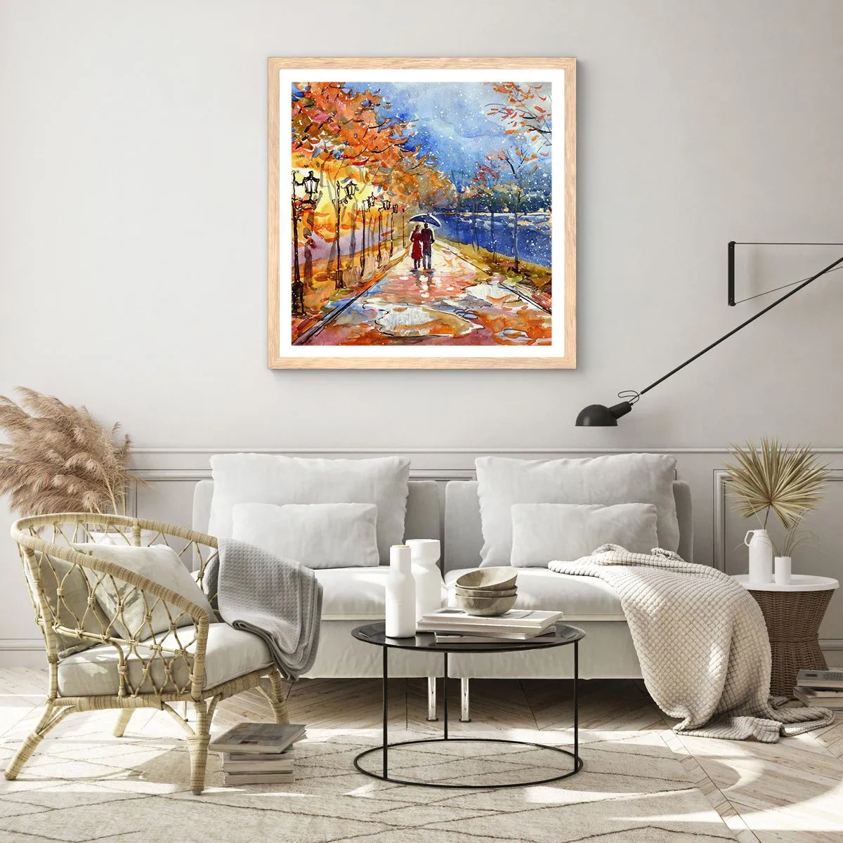 Plakát v rámu světlý dub - Společně k hranici času - 40x40 cm