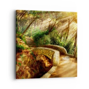 Obraz na plátně - Přímo z můstku v pohádkovém lese - 40x40 cm