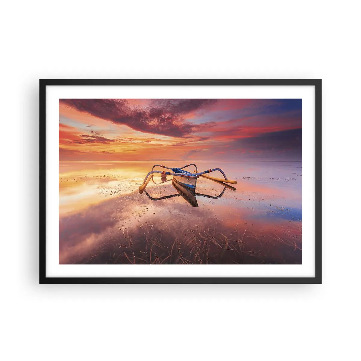 Plakát v černém rámu - Klid tropického večera - 70x50 cm