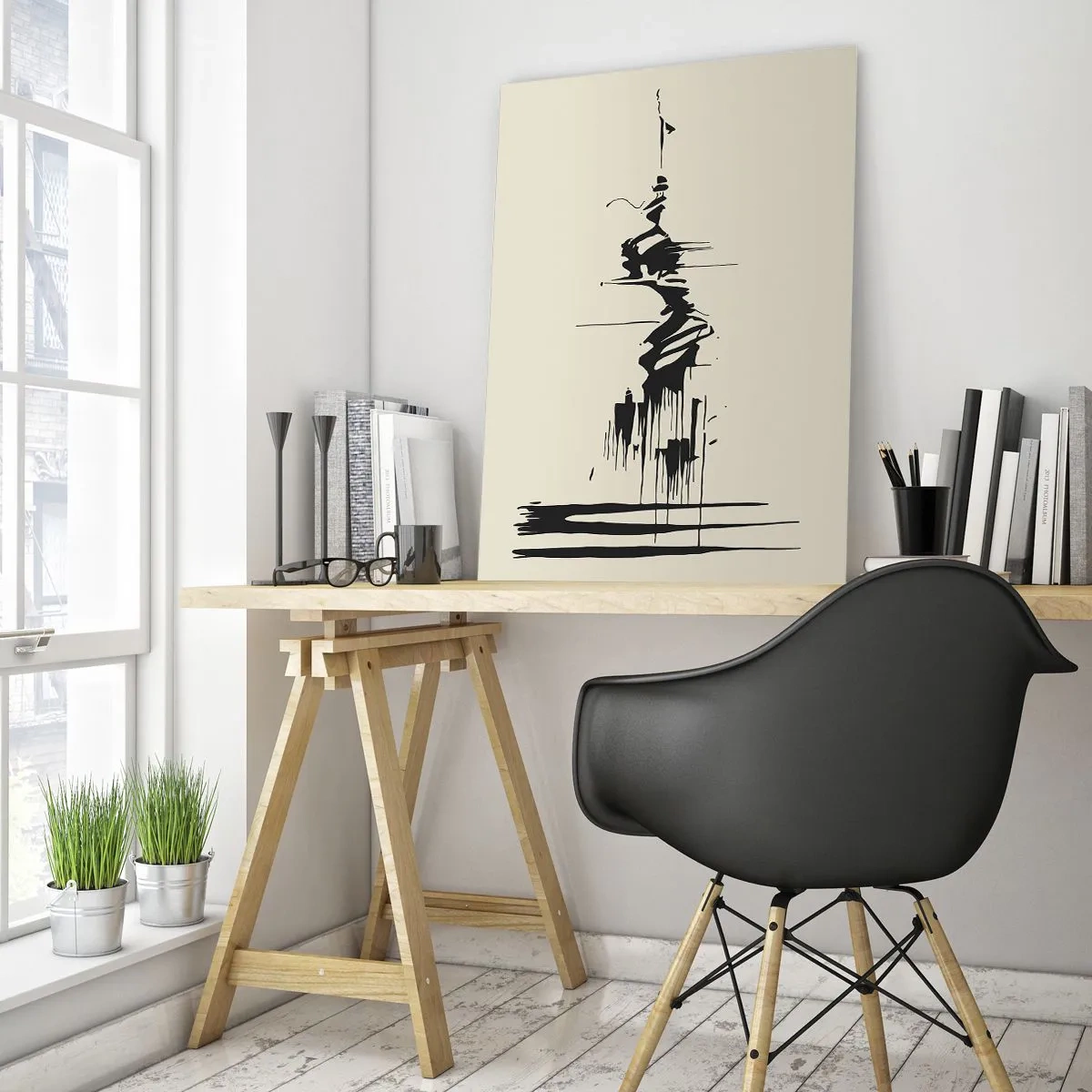 Obraz na skle - Spěšná abstrakce - 70x100 cm