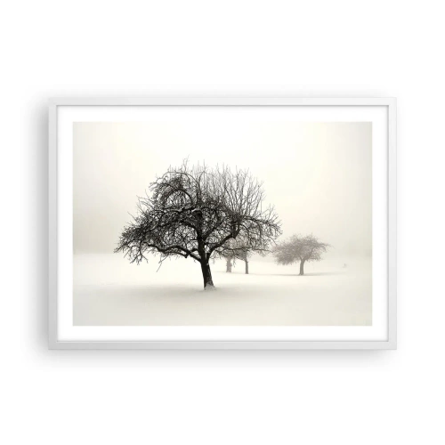 Plakát v bílém rámu - Zimní sen - 70x50 cm