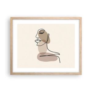 Plakát v rámu světlý dub - Při poslechu samé sebe - 50x40 cm