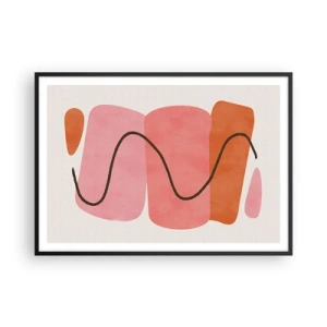 Plakát v černém rámu - Jemný pohyb forem - 100x70 cm