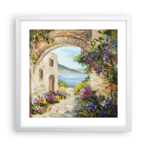 Plakát v bílém rámu - Půvab pobřežní krajiny - 40x40 cm
