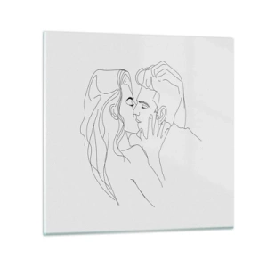 Obraz na skle - Jedním tahem - 30x30 cm
