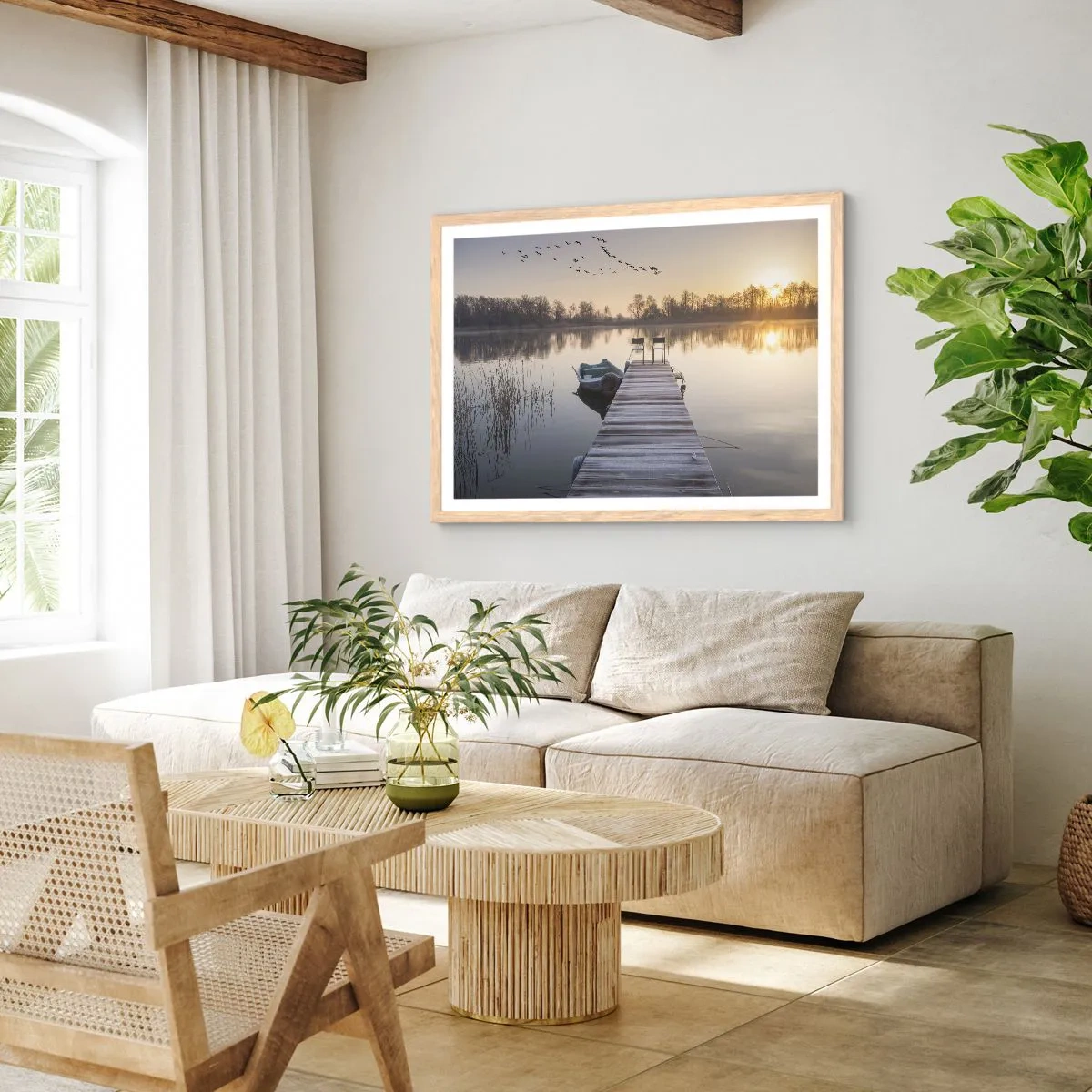 Plakát v rámu světlý dub - Časem se vrátím - 91x61 cm