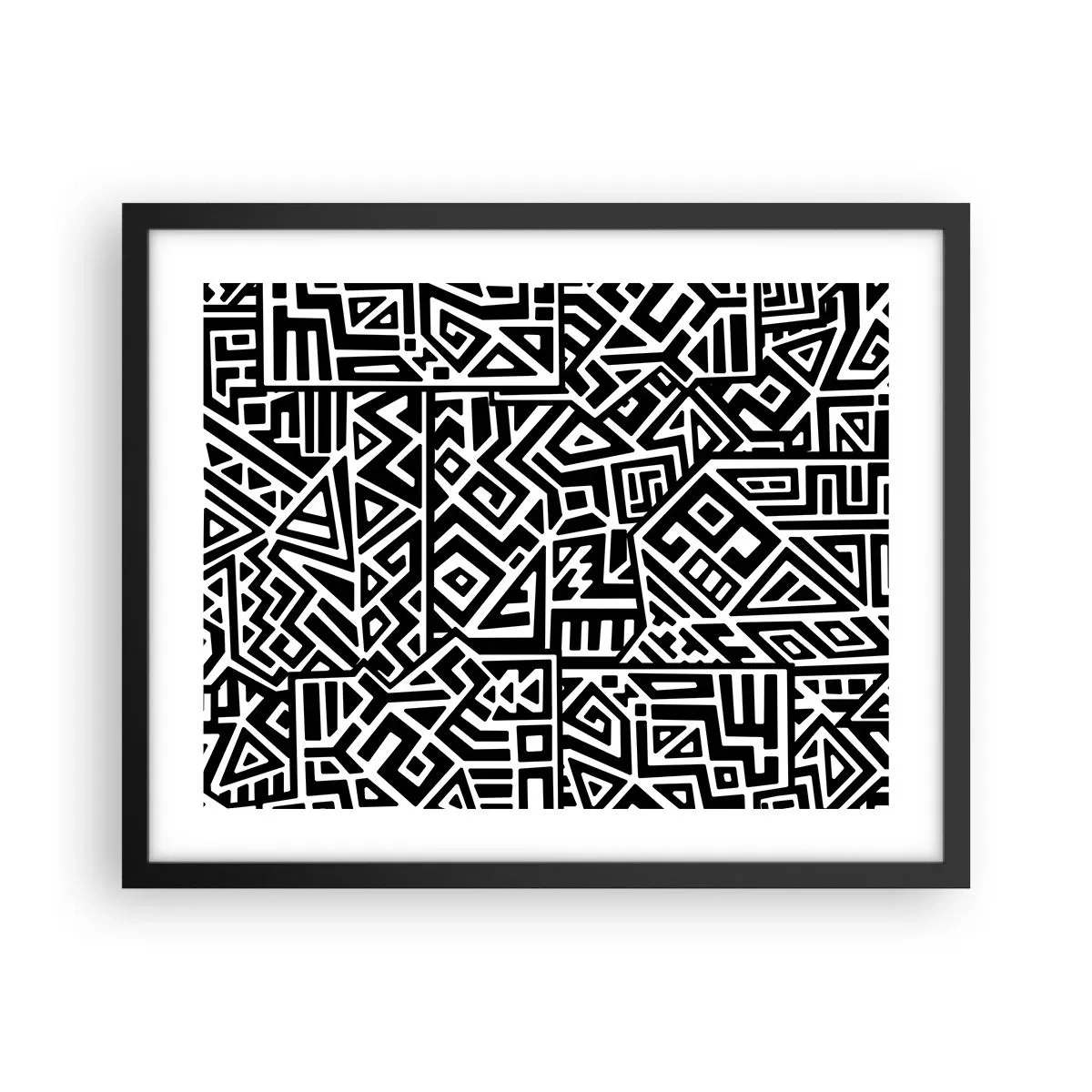 Plakát v černém rámu - Předkolumbovská kompozice - 50x40 cm