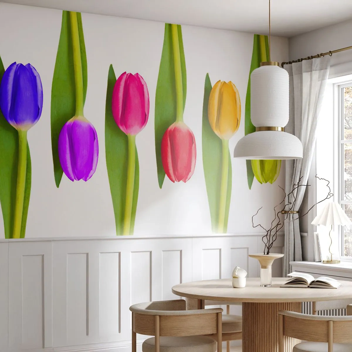 Fototapeta Samolepicí Deluxe Sticker - Duhová kompozice - Květiny, tulipány, Příroda - 250x175 cm