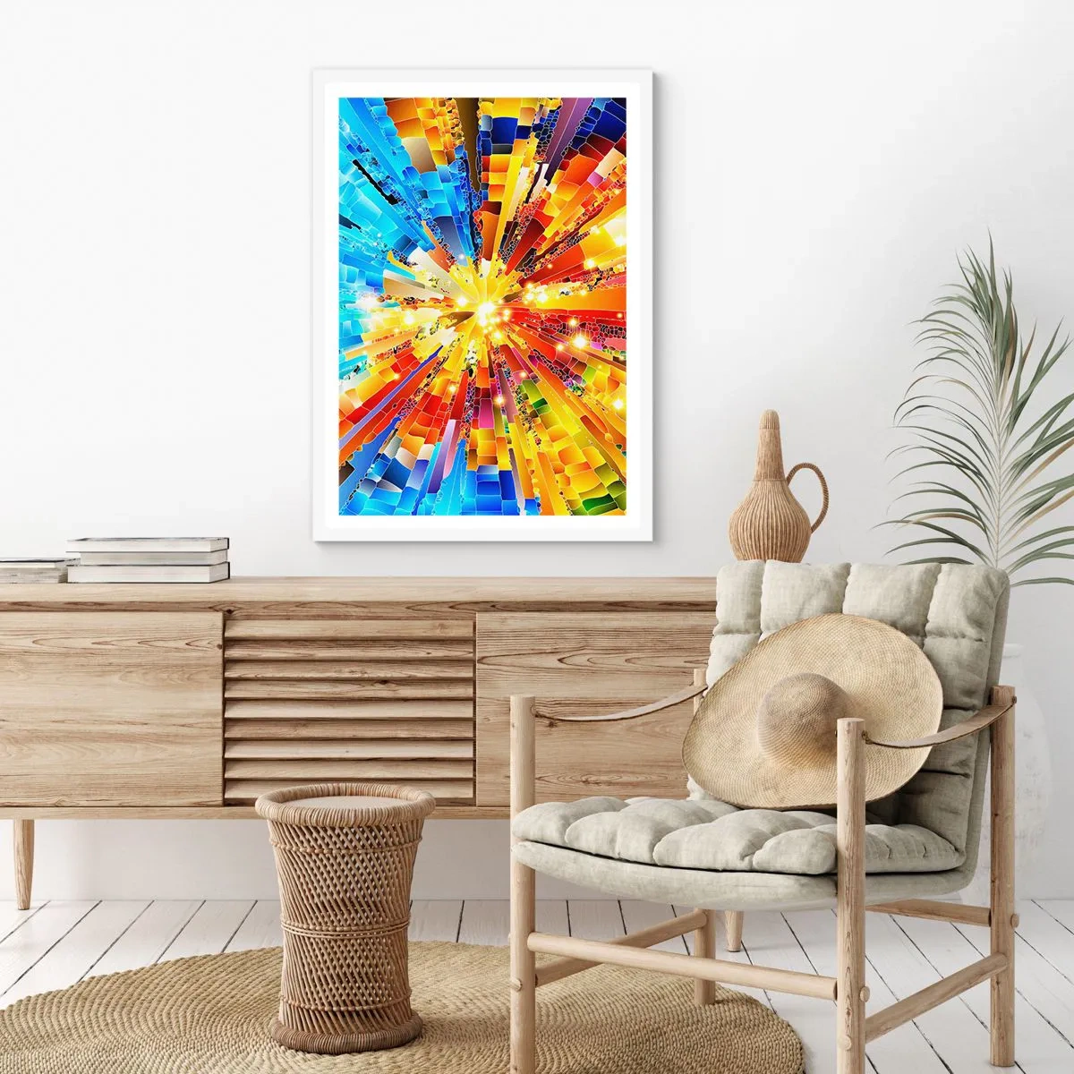 Plakát v bílém rámu - In medias res - 50x70 cm