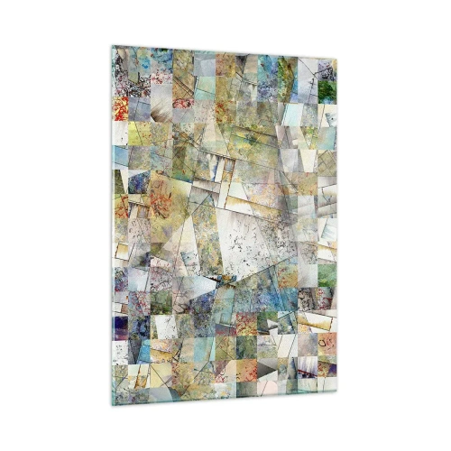 Obraz na skle - Geometrické přeskupení - 50x70 cm