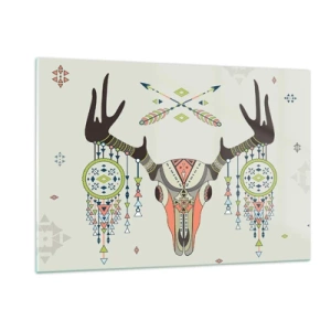 Obraz na skle - Trofej indiánského lovce - 120x80 cm