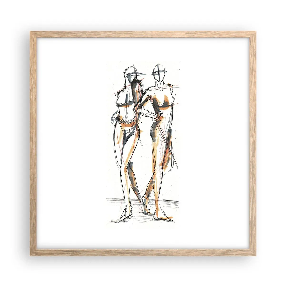 Plakát v rámu světlý dub - Studie šarmu - 50x50 cm