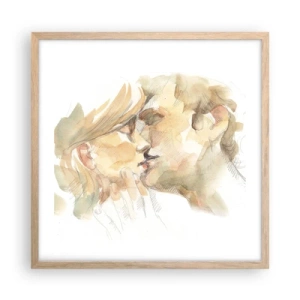 Plakát v rámu světlý dub - Nalezena polovina? - 50x50 cm