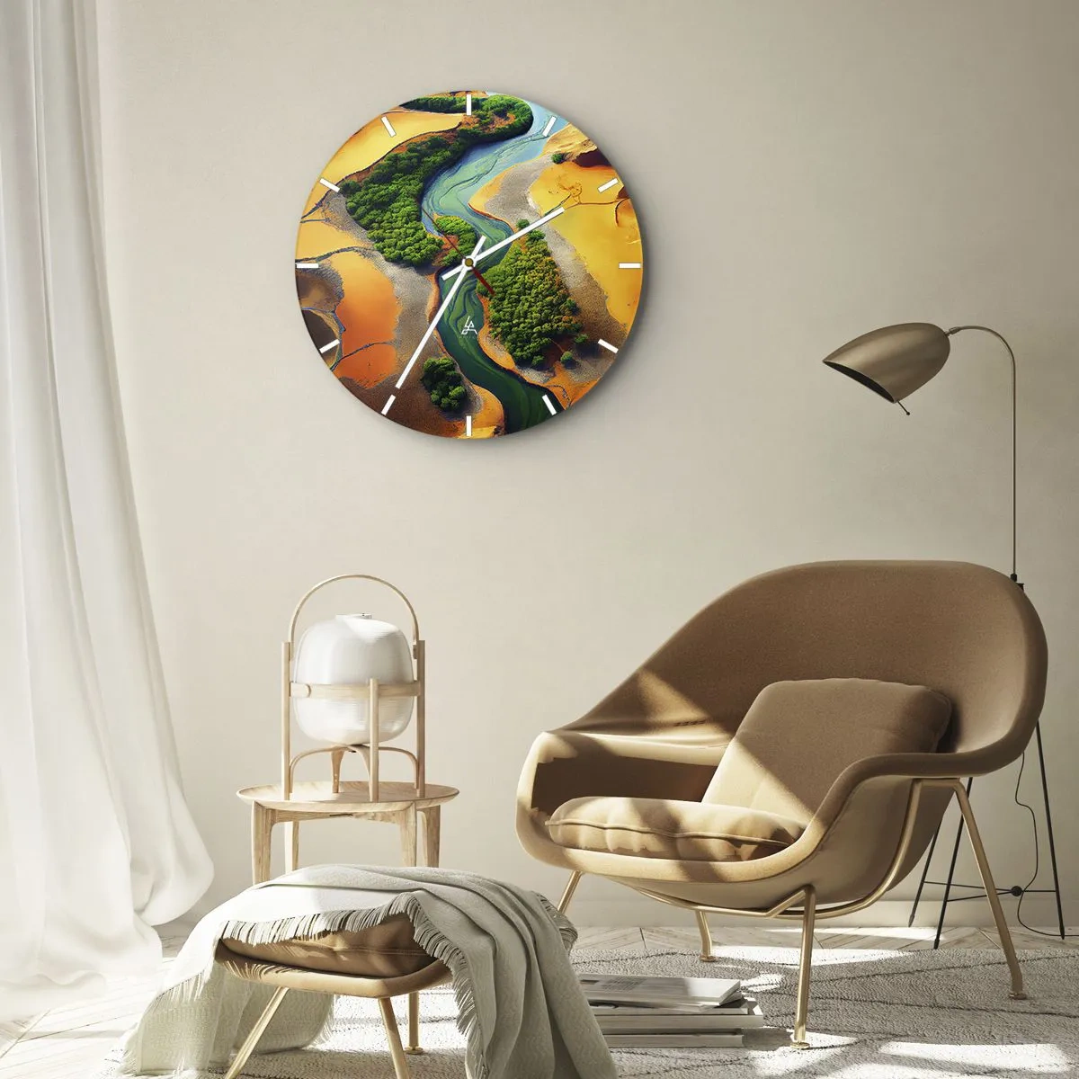 Nástěnné hodiny - Životodárná řeka - 40x40 cm