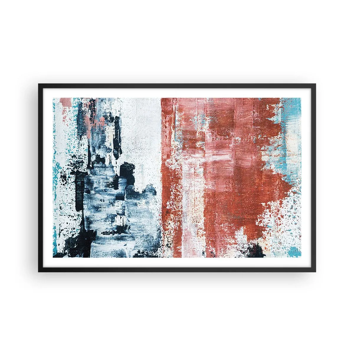Plakát v černém rámu - Abstraktní půl na půl - 91x61 cm